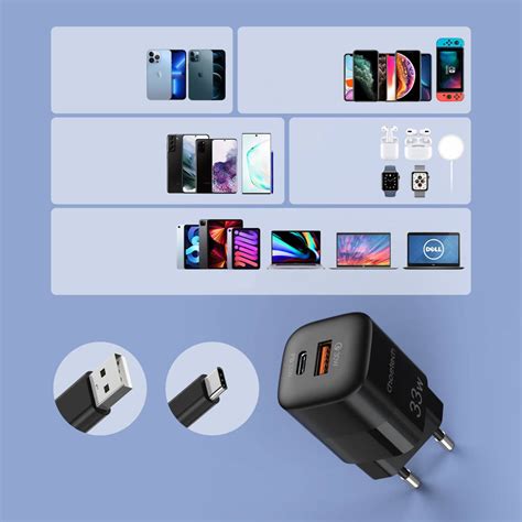 Choetech Fast USB Wall Charger USB Type C PD QC 33W Black PD5006