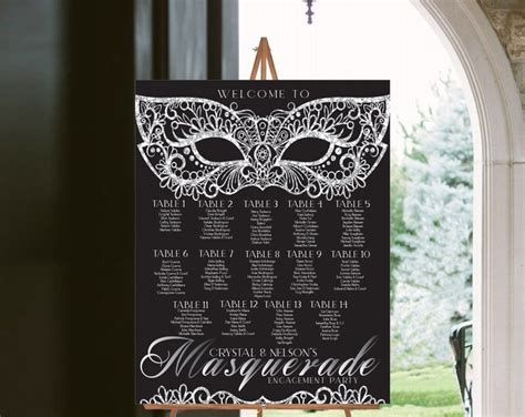 Masquerade Seating Chart Etsy