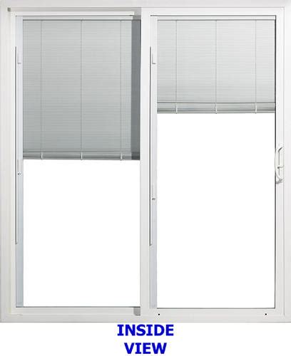 Jeld Wen Builders Series White Vinyl Left Hand Sliding Patio Door W Blinds In Glass At Menards®