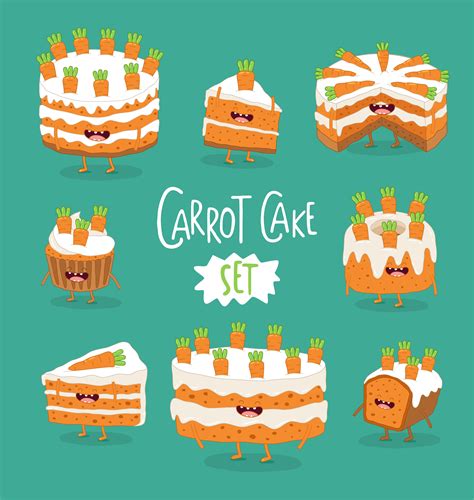 Carrot Cake Cupcake Cookie Vector Illustration Stock Vector Royalty