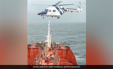 Video In Daring Ops Coast Guard Rescues Sailor Off Kerala Coast