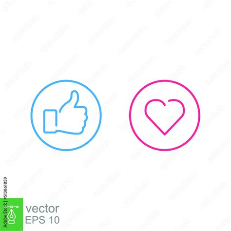 Thumbs up and heart, social media icon, empathetic emoji reactions ...