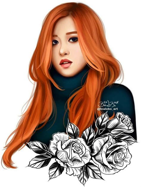 Pin By 🌹black Moon🌛 ⛓🥀 On Blackpink Art ♦ Rosé Fanart Blackpink Rose