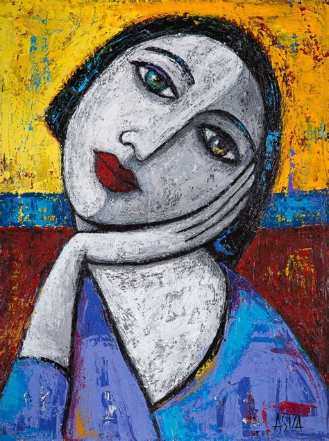 Woman Thinking Abstract Art Painting Art Art Painting