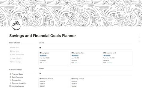 Savings And Financial Goals Planner Notion Template