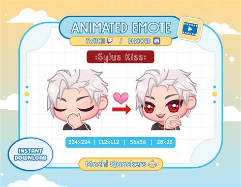 ANIMATED EMOTE | Sylus Kiss Emote for Twitch & Discord, Includes 4 .gif