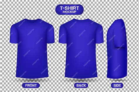 Premium Vector Plain Blue T Shirt Design With Front Back And Side