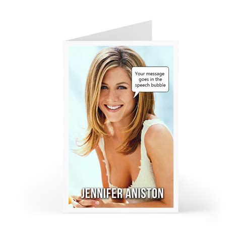 Jennifer Aniston Birthday, Greeting Card Personalised Your Message in ...