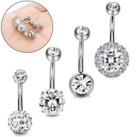 4pcs Lot 316L Stainless Steel Navel Piercing Belly Button Rings Body