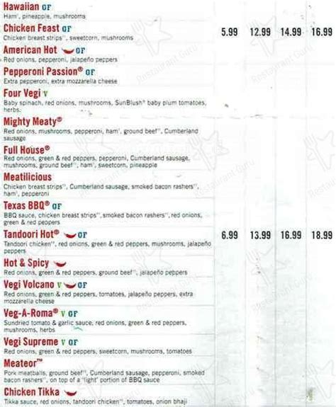 Menu At Dominos Pizza London Streatham Hill Pizzeria London 114