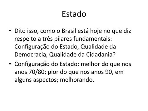 PPT Estado Democracia Cidadania instituições políticas no Brasil