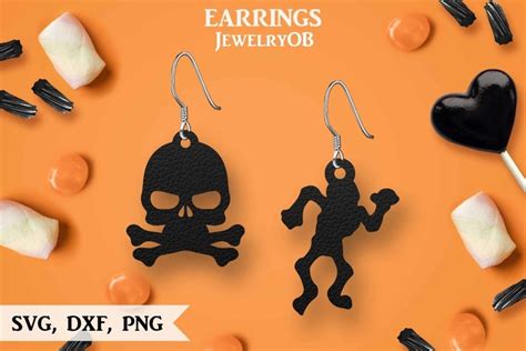 Halloween Earrings Cut File SVG DXF PNG Formats 351617