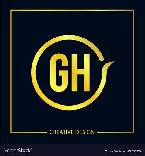 Initial Letter Gh Logo Template Design Royalty Free Vector