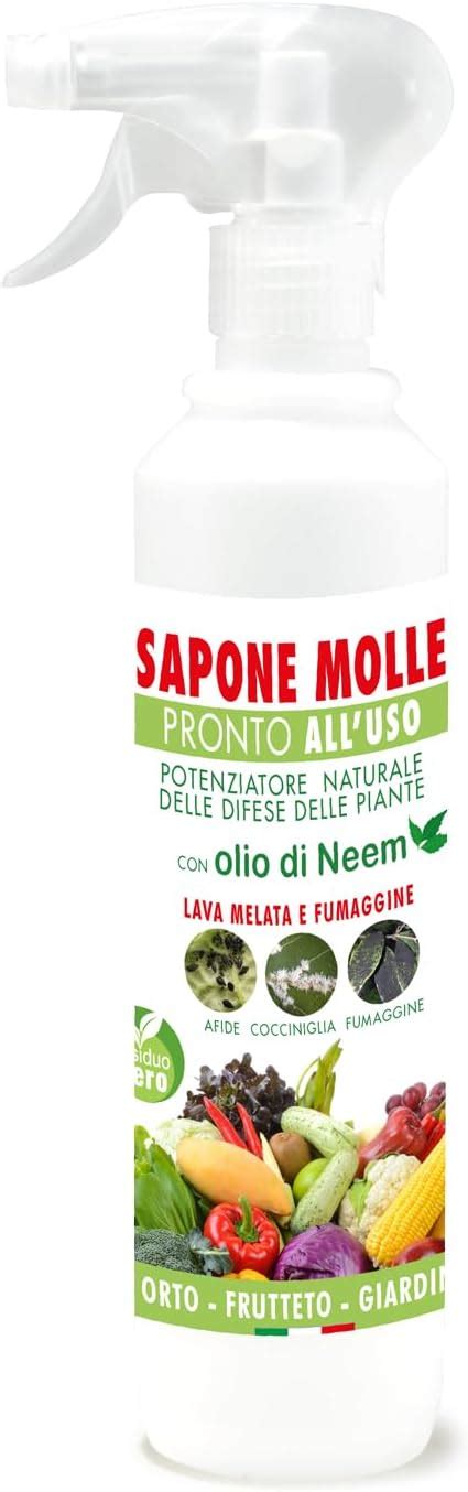 Sapone Molle Di Potassio Con Olio Di Neem 500ml 100 Naturale Spray