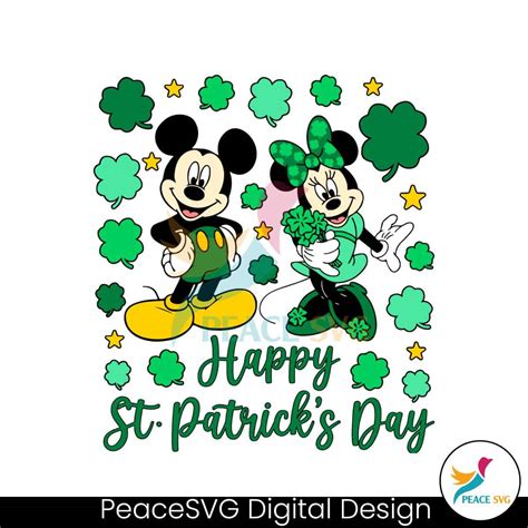 Mickey Minnie Happy St Patricks Day Svg Peacesvg