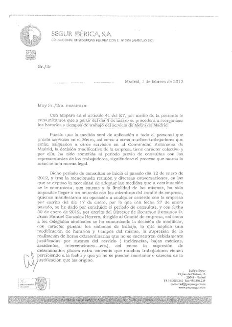 Calam O Circular De Segur Iberica A Sus Trabajadores Pdf