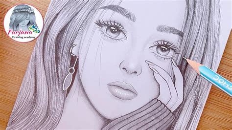 A Girl Mood Off Step By Step Pencil Sketch Tutorial For Beginners