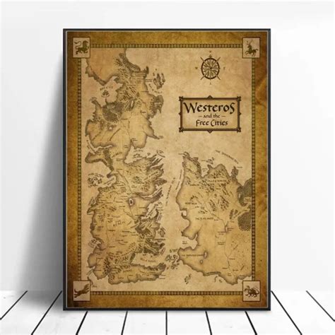 MAPPA DEL Trono Di Spade 50x70cm Game Of Thrones Serie TV Gadget