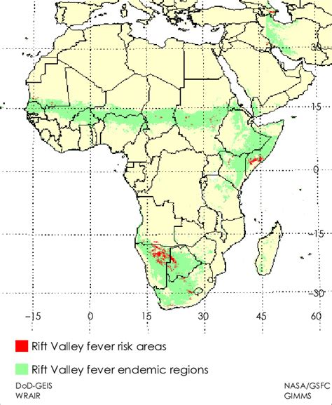 Rift Valley Fever Risk Potential Map November 2006 Elevated Rvf Risk Download Scientific