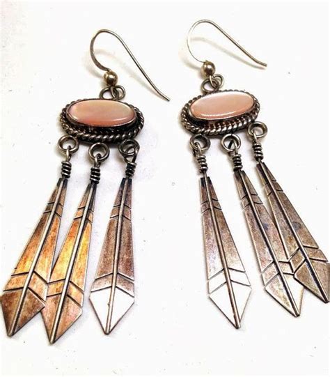 Vintage Native American Earrings Navaho Sterling Silver Etsy Native