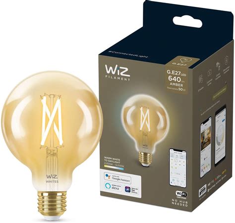 Wiz Żarówka Filament Bursztynowa E27 G95 7 W 50 W Zimna Ciepła