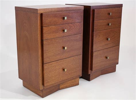 Pair of Tall Modernist Nightstands at 1stdibs