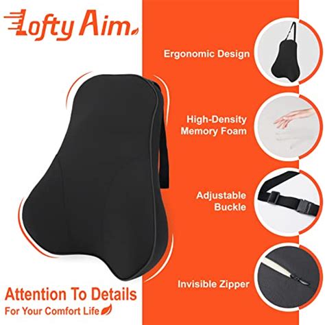 Lofty Aim Premium Lumbar Support Pillow Ergonomic Memory Foam Support For Back Pain Relief