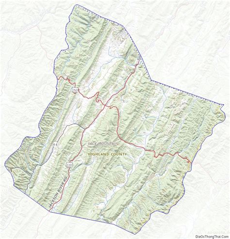 Map of Highland County, Virginia