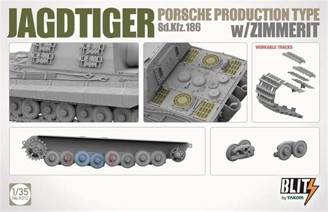 Takom 8012 1 35 Jagdtiger Porsche Production Type W Zimmerit Sd Kfz