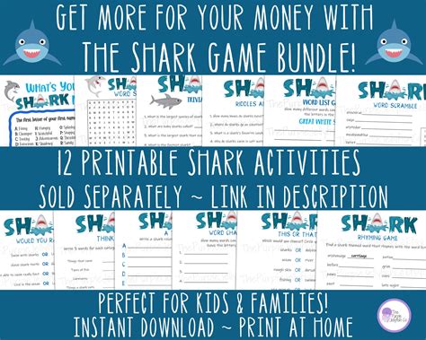 Shark Trivia Questions and Answers, Printable Trivia for Kids, Shark