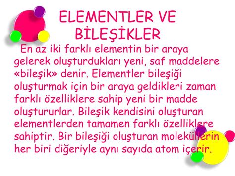 PPT ELEMENTLER VE BİLEŞİKLER PowerPoint Presentation free download