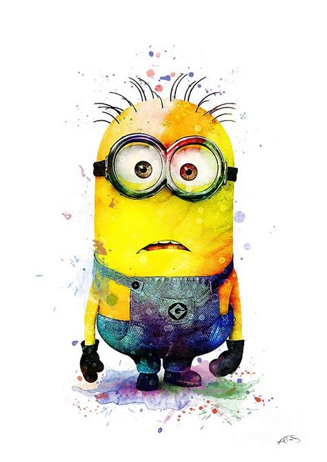 Surprised Minion Watercolor Artwork Digital Art By White Lotus