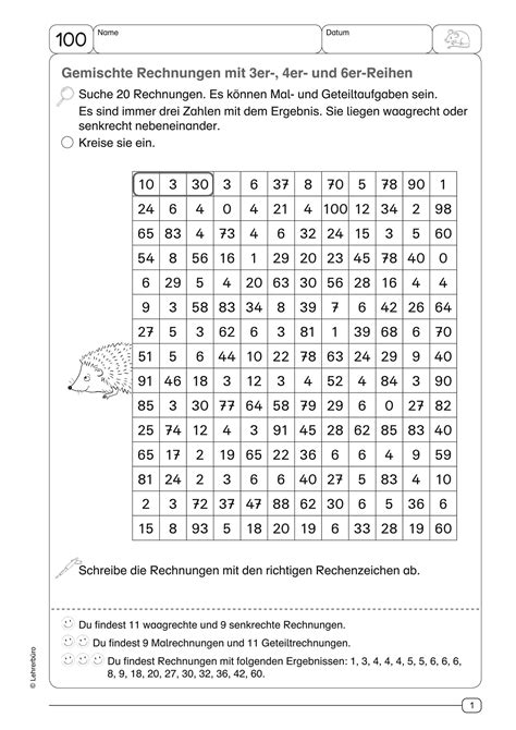 Grundschule Unterrichtsmaterial Mathematik Grundrechenarten Suchsel