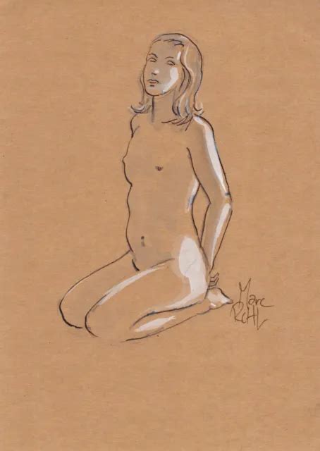 ORIGINAL DRAWING ORIGINALZEICHNUNG Nude Woman Akt EUR 12 00 PicClick FR