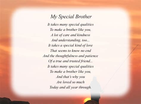 My Special Brother Free Brother Poems