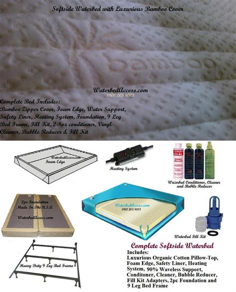 Complete SOFTSIDE WATERBED w/ Semi Waveless Support 1.800.205.8003