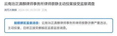 云南曲靖一律师和一法官同日被报主动投案接受监察调查 财经头条