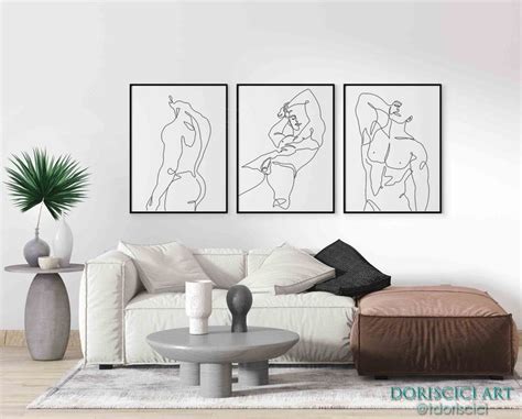 Minimalist Man Nude Printable Set Of Nude Line Art Male Naked Art