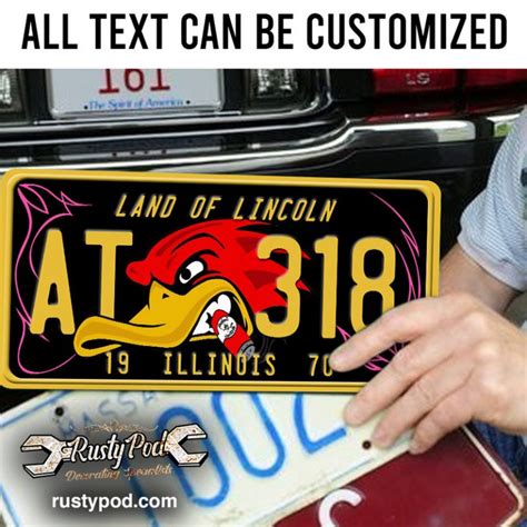 Personalized Hot Rod Bird Garage Decor Kustom Kulture License Plate