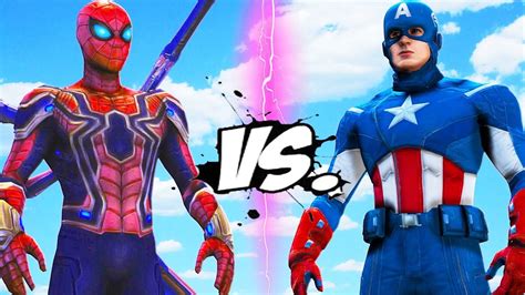 Iron Spider Vs Captain America Epic Battle Youtube