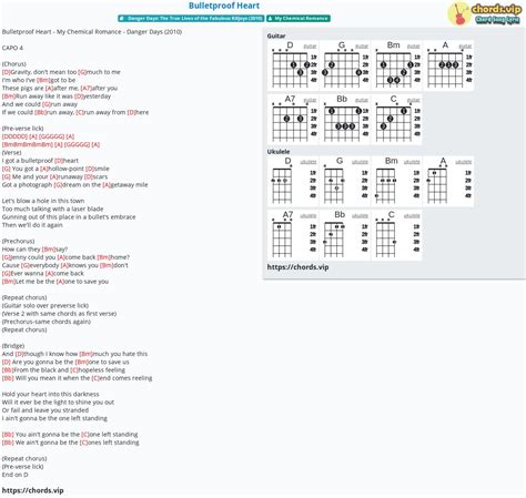 Chord: Bulletproof Heart - My Chemical Romance - tab, song lyric, sheet ...