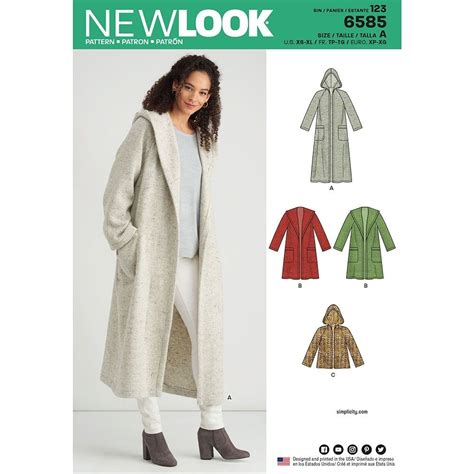 Misses Coat With Hood New Look Sewing Pattern Sew Essential