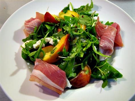 Barnescubed Mozzarella Peach And Parma Ham Salad