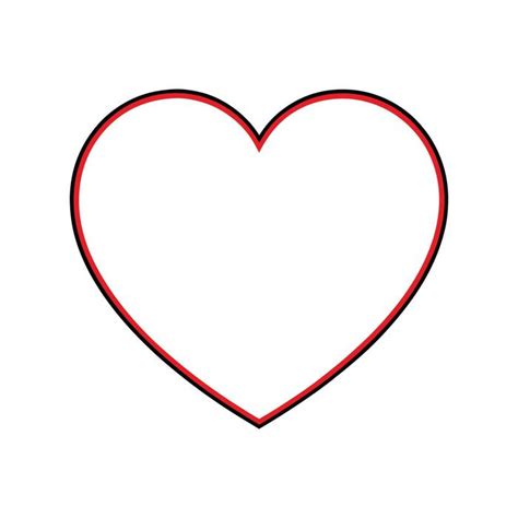 red heart outline vector art icons  graphics