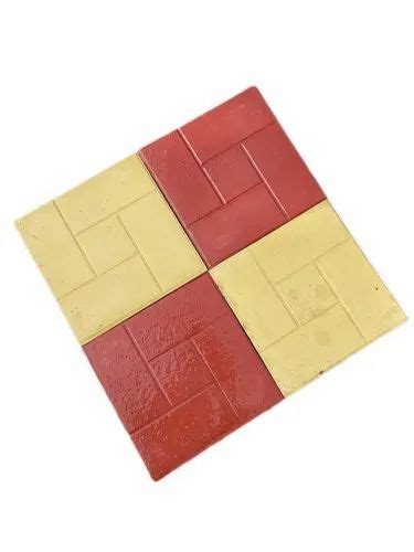 Red And Yellow Ceramic Outdoor Checkered Tile Thickness Mm Size