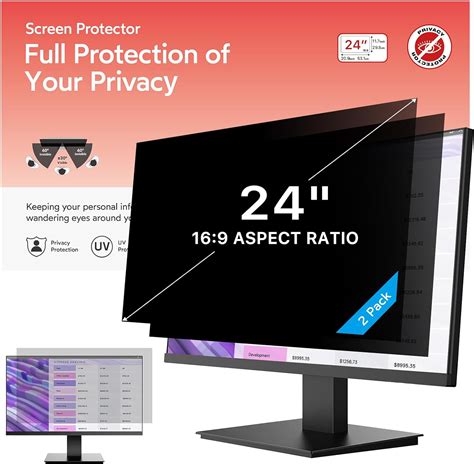 Mobdik 2 Pack 24 Inch Removable Computer Privacy Screen Filter For 169 Widescreen Computer