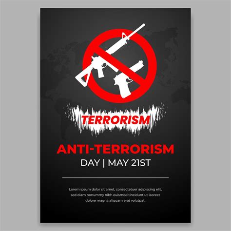 Anti Terrorism Day May 21st Flyer Design With Guns Forbidden