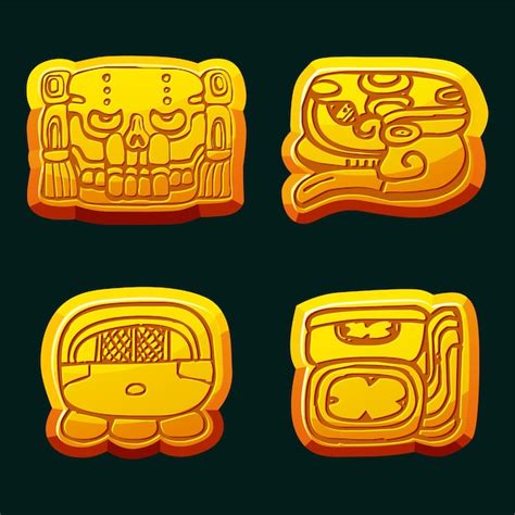 La civilización maya azteca cara Akbal glifo maya jeroglíficos del