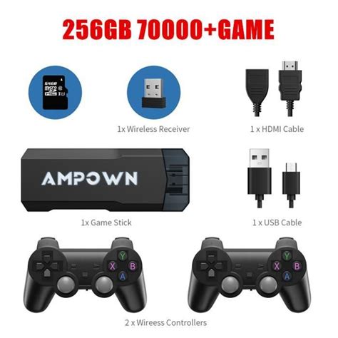 GD20 256 Go Console de jeu vidéo sans fil Game Stick 4K 2 4G