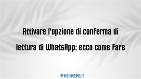 Attivare L Opzione Di Conferma Di Lettura Di Whatsapp Ecco Come Fare